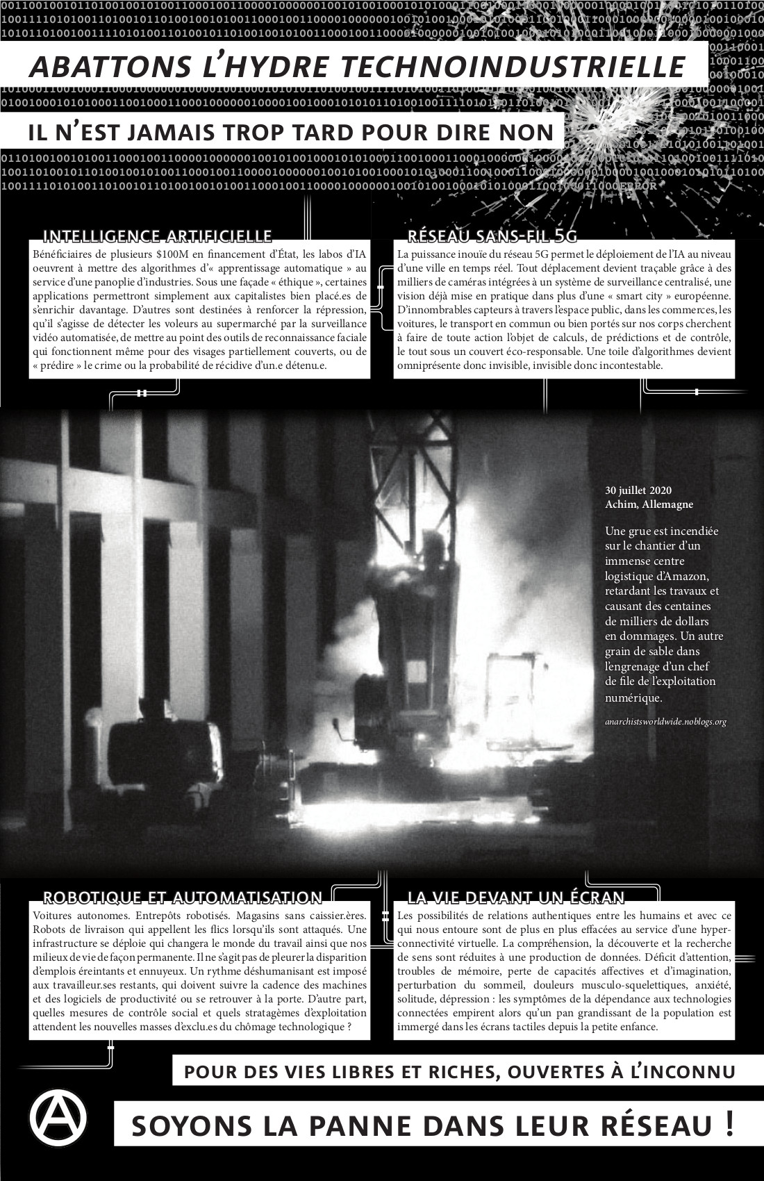 Affiche: Abattons l'hydre technoindustrielle