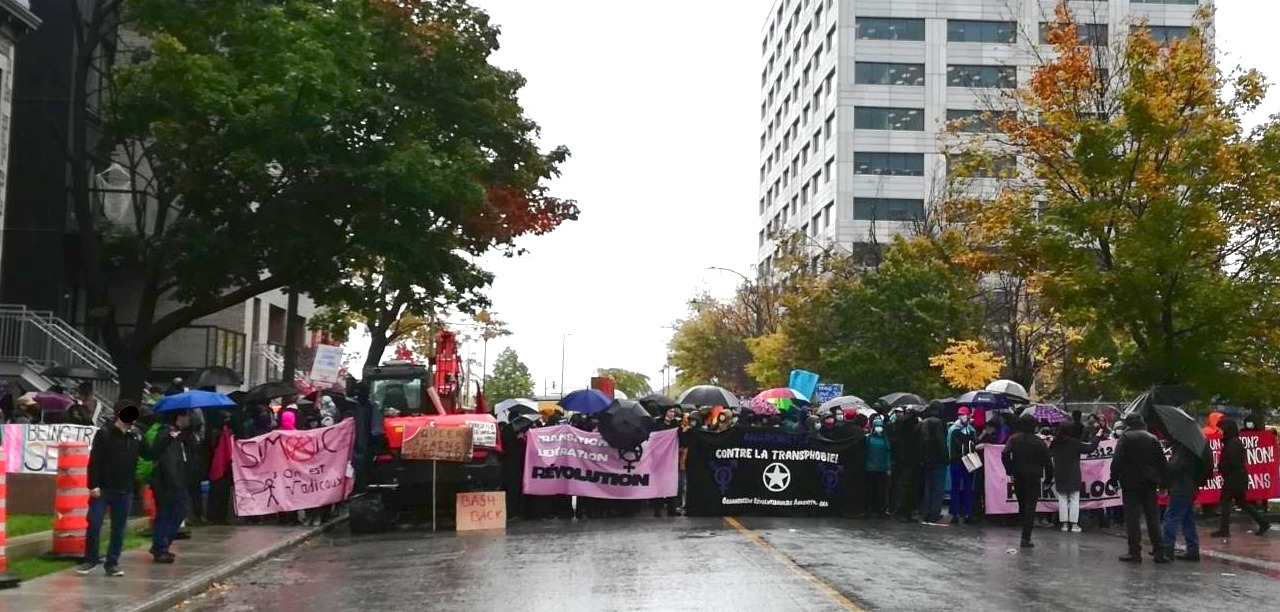 Compte-rendu de la contre-manifestation du 21 octobre à la défense de la jeunesse trans
