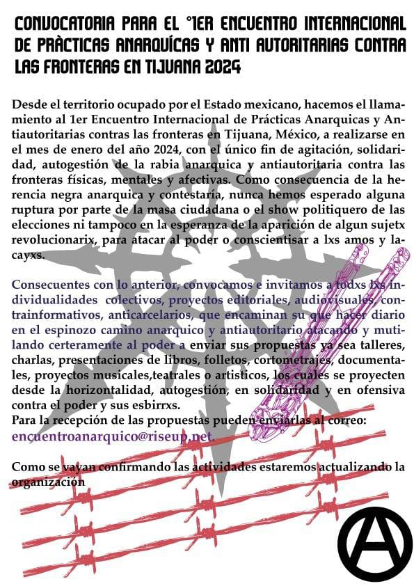 Invitation au premier rassemblement international des pratiques anarchistes et antiautoritaires à Tijuana