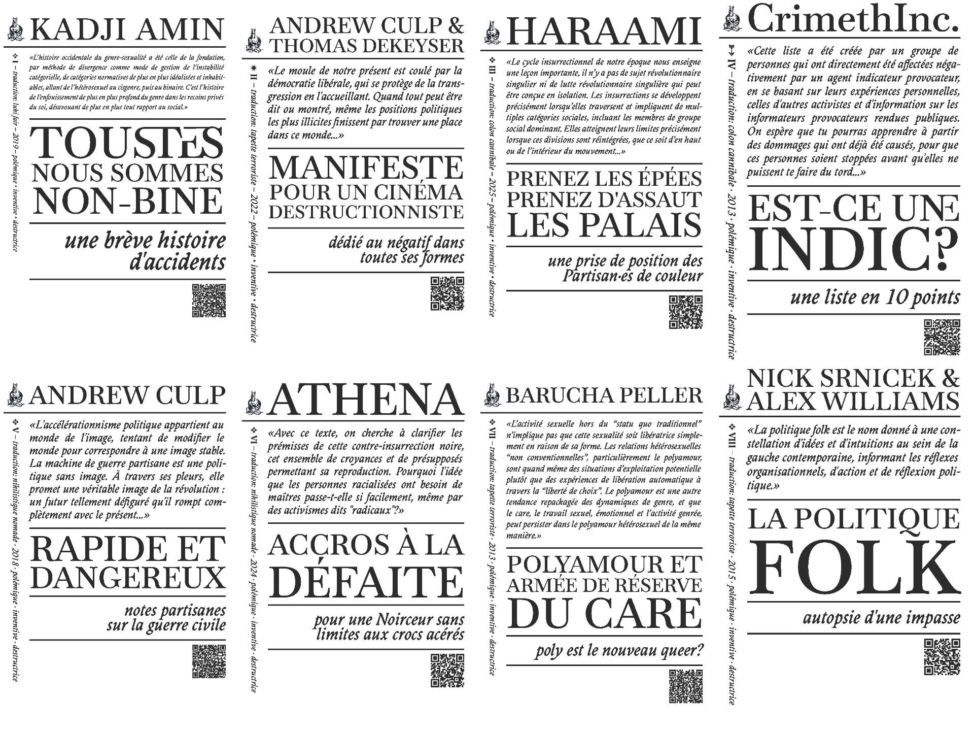Communiqué: wtfspvm lance 8 nouveaux zines dans le cadre de Constellation